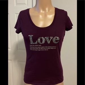 Express LOVE Defined Sequined T-Shirt